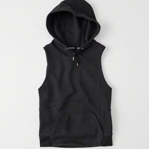 Abercrombie & Fitch Women's Black Sleeveless Hoodie